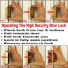 Prime-Line Door Reinforcement Lock, 3 in. Stop, Aluminum Construction, Satin Nick U 10827